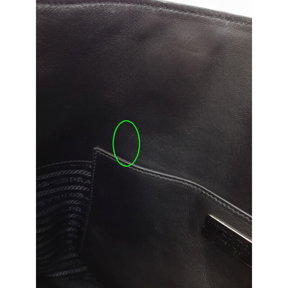 Prada Baiadera calfskin tote bag olive green black white striped leather - Picture 8 of 9